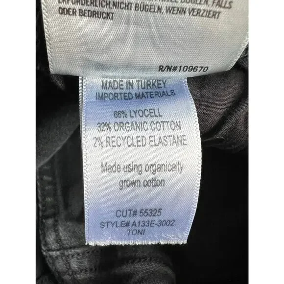 Agolde Denim Jeans Sz 32 Stretch Faded Black Mid Rise Straight Toni Slim - Picture 6 of 7